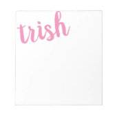 Big Name Pink Personalisiert Notizblock (Vorderseite)