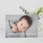 Big Name Vollblut Foto New Baby Ankündigung (Stehend Vorderseite)