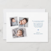 Big Name Vollblut Foto New Baby Ankündigung (Rückseite)