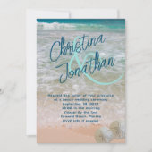 Big Names Lässig Hochzeit Türkisblau Einladung (Vorderseite)