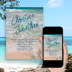 Big Names Lässig Hochzeit Türkisblau Einladung