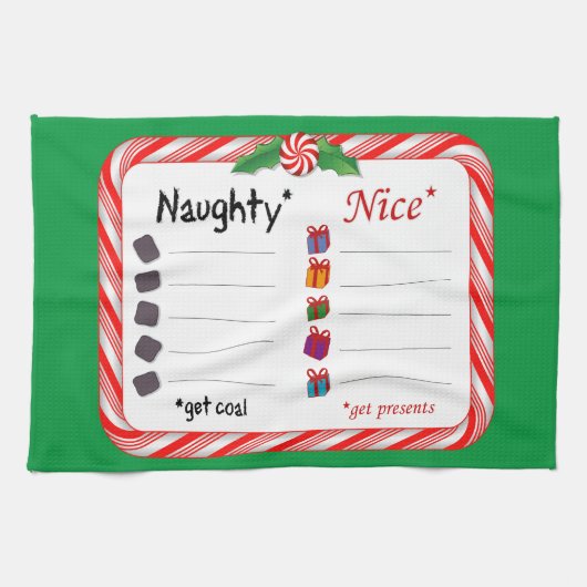 Big Naughty oder Nice Geschirrtuch (Horizontal)