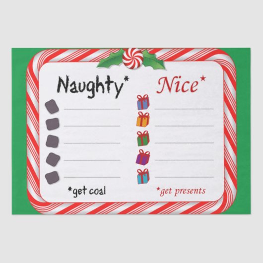 Big Naughty oder Nice Seidenpapier (Vorderseite)