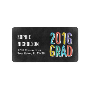 Big News Abschluss Address Labels - Chalk Adressaufkleber