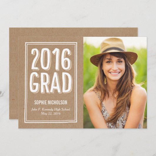 Big News Abschluss Ankündigung Einladung Kraft (Vorne/Hinten)