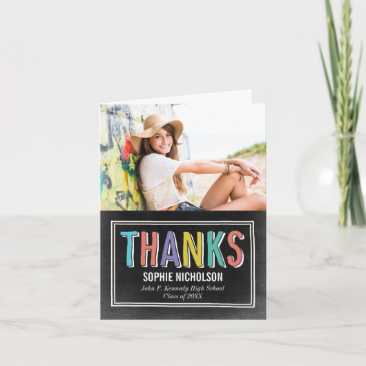 Big News Abschluss Danke, dass Sie Card Chalk Dankeskarte (Vorderseite)