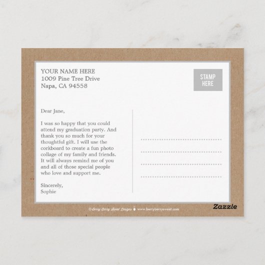 Big News Abschluss Vielen Dank Postcard Postkarte (Rückseite)