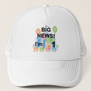 Big News Circus 1. Geburtstag T - Shirt und Gesche Truckerkappe