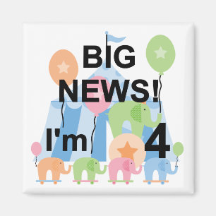 Big News Circus 4. Geburtstag T Shirts und Geschen Magnet