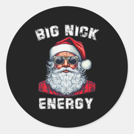 Big Nick Energie lustige Weihnachten 1.png Runder Aufkleber (Vorderseite)