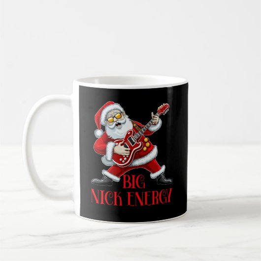 Big Nick Energy Funny Christmas Weihnachts-Gitarri Kaffeetasse (Links)