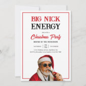 Big Nick Energy Funny Joke Freunde Weihnachten Par Einladung (Vorderseite)