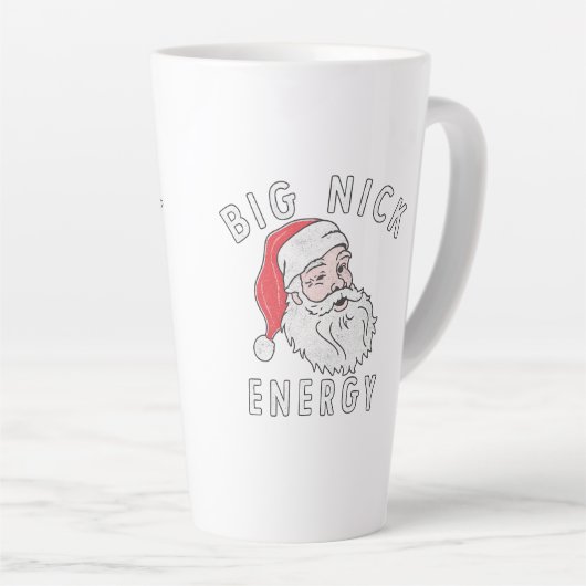 Big Nick Energy – Funny Santa Christmas Design Milchtasse (Rechte Ecke)