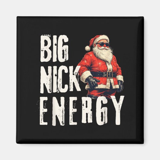 Big Nick Energy Funny Santa Christmas Magnet (Vorne)