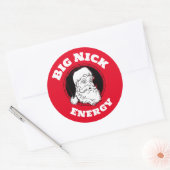 Big Nick Energy Funny Santa Claus Runder Aufkleber (Umschlag)