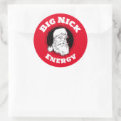 Big Nick Energy Funny Santa Claus Runder Aufkleber (Tasche)