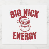 Big Nick Energy Funny Santa Rude Weihnachts-Joke Bierflaschenetikett (Einzelnes Label)