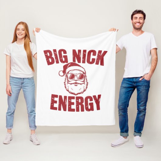 Big Nick Energy Funny Santa Rude Weihnachts-Joke Fleecedecke (Beispiel)