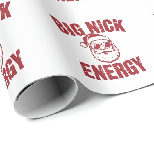 Big Nick Energy Funny Santa Rude Weihnachts-Joke Geschenkpapier (Rolleneckpunkt)