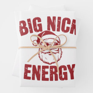Big Nick Energy Funny Santa Rude Weihnachts-Joke Geschenkpapier Set