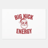 Big Nick Energy Funny Santa Rude Weihnachts-Joke Geschenkpapier Set (Vorderseite)