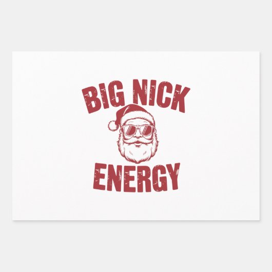 Big Nick Energy Funny Santa Rude Weihnachts-Joke Geschenkpapier Set (Vorderseite)