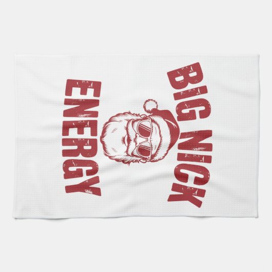 Big Nick Energy Funny Santa Rude Weihnachts-Joke Geschirrtuch (Horizontal)