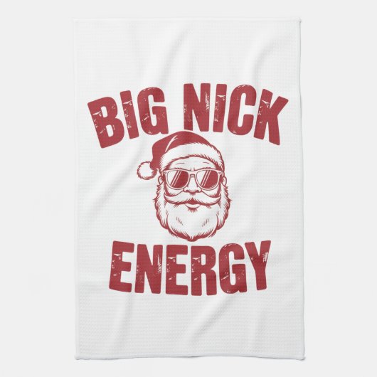Big Nick Energy Funny Santa Rude Weihnachts-Joke Geschirrtuch (Vertikal)