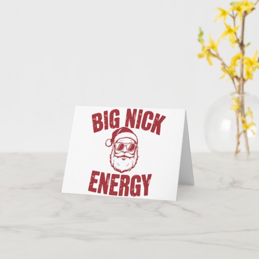 Big Nick Energy Funny Santa Rude Weihnachts-Joke Karte (Gelbe Blume)