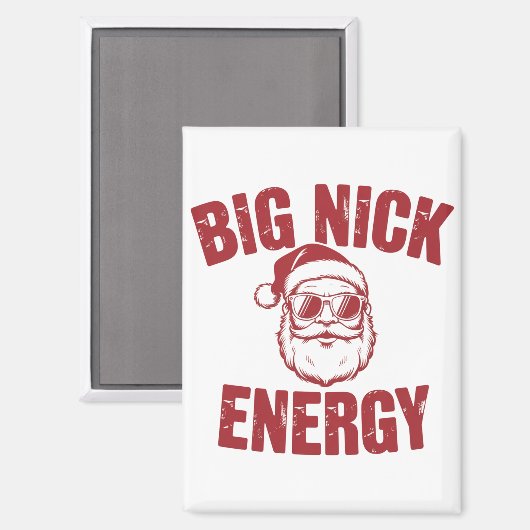 Big Nick Energy Funny Santa Rude Weihnachts-Joke Magnet (Vorderseite/Rückseite)