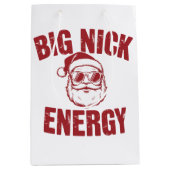 Big Nick Energy Funny Santa Rude Weihnachts-Joke Mittlere Geschenktüte (Vorderseite)