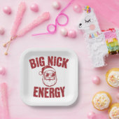 Big Nick Energy Funny Santa Rude Weihnachts-Joke Pappteller (Party)