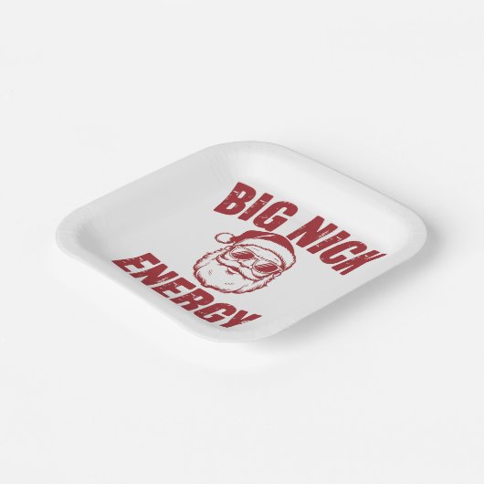 Big Nick Energy Funny Santa Rude Weihnachts-Joke Pappteller (Gewinkelt)