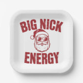 Big Nick Energy Funny Santa Rude Weihnachts-Joke Pappteller (Vorderseite)