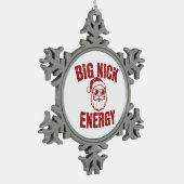Big Nick Energy Funny Santa Rude Weihnachts-Joke Schneeflocken Zinn-Ornament (Links)