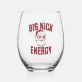 Big Nick Energy Funny Santa Rude Weihnachts-Joke Weinglas Ohne Stiel (Vorderseite)