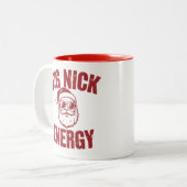 Big Nick Energy Funny Santa Rude Weihnachts-Joke Zweifarbige Tasse (Vorderseite Links)