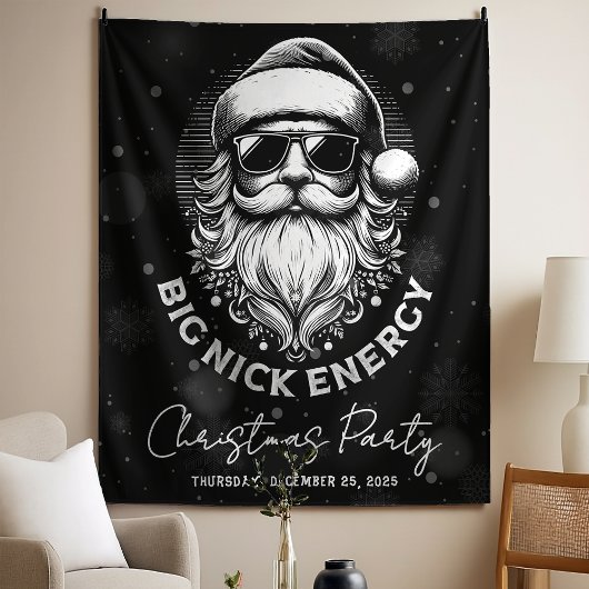 Big Nick Energy Santa Funny Christmas Xmas Holiday Wandteppich