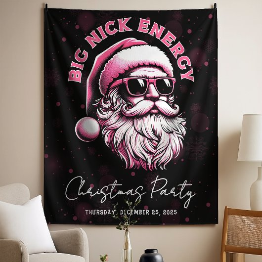 Big Nick Energy Santa Funny Christmas Xmas Holiday Wandteppich