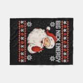 Big Nick Energy Santa Xmas Ugly Christmas Sweater Fleecedecke (Vorderseite (Horizontal))