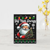 Big Nick Energy Santa Xmas Ugly Christmas Sweater Karte (Gelbe Blume)