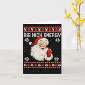 Big Nick Energy Santa Xmas Ugly Christmas Sweater  Karte (Gelbe Blume)
