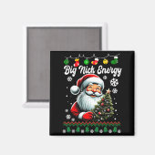 Big Nick Energy Santa Xmas Ugly Christmas Sweater Magnet (Vorderseite/Rückseite)