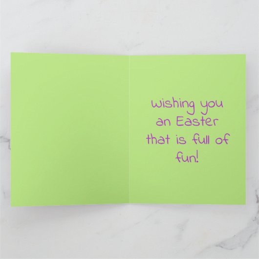 BIG Niedlicher Cartoon Ostern Sonnige Kinderkarte Karte (Innenseite)