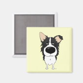 Big Nose Border Collie Magnet (Vorderseite/Rückseite)