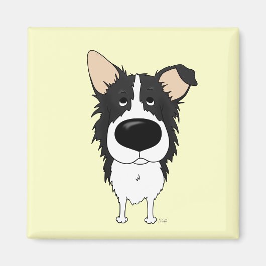 Big Nose Border Collie Magnet (Vorne)