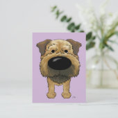 Big Nose Border Terrier Postkarte (Stehend Vorderseite)