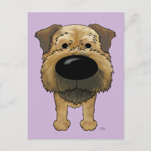 Big Nose Border Terrier Postkarte (Vorderseite)