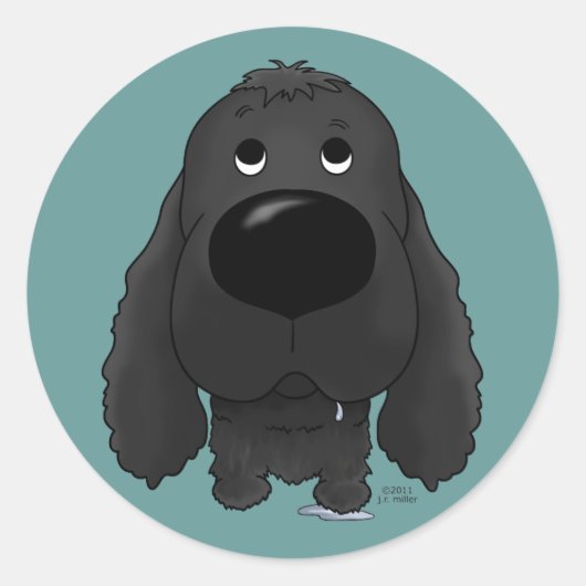 Big Nose Cocker Spaniel Runder Aufkleber (Vorderseite)