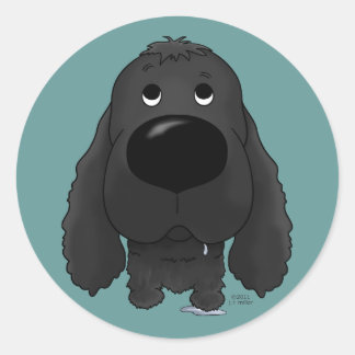 Big Nose Cocker Spaniel Runder Aufkleber